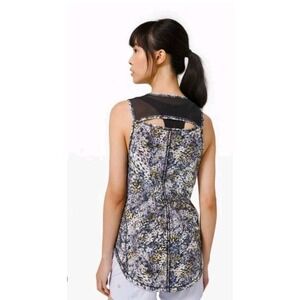 Lululemon Sculpt Tank Top Shirt sz S Black Yellow Gray Kaleidoscope Gym Run Yoga